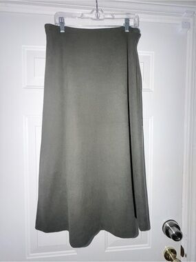 Massimo Dutti Olive Green Midi Skirt, Size L